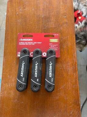 Husky 3-Piece SAE, Metric,‎ and Torx Folding Hex Key Set